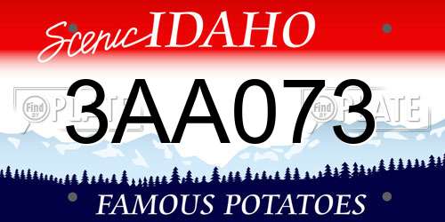 3AA073 Idaho License Plate