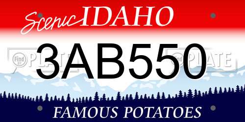 3AB550 Idaho License Plate