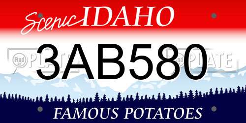 3AB580 Idaho License Plate