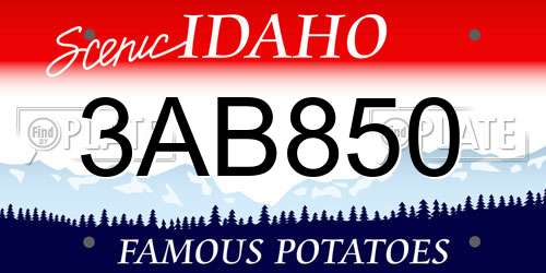 3AB850 Idaho License Plate