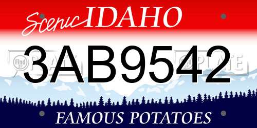 3AB9542 Idaho License Plate