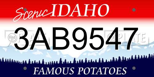 3AB9547 Idaho License Plate