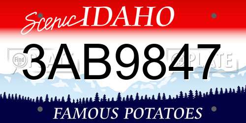 3AB9847 Idaho License Plate