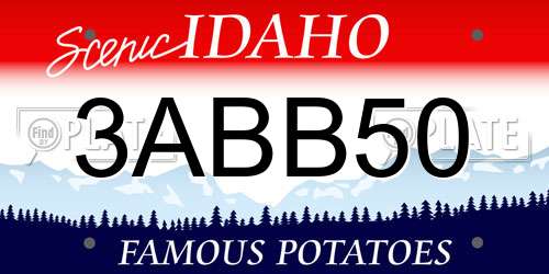 3ABB50 Idaho License Plate