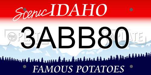 3ABB80 Idaho License Plate