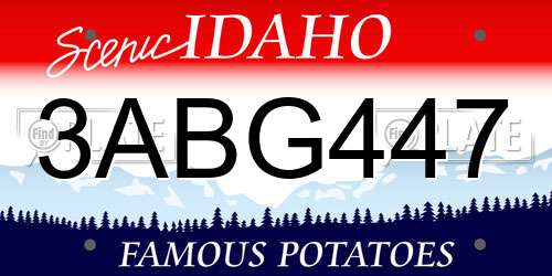 3ABG447 Idaho License Plate