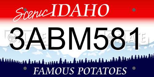 3ABM581 Idaho License Plate