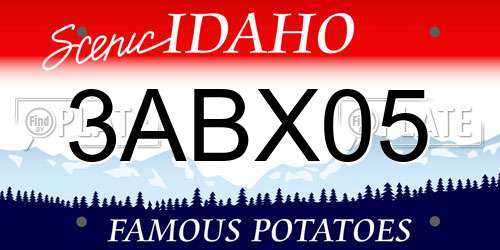 3ABX05 Idaho License Plate