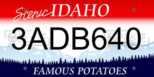 3ADB640 Idaho License Plate