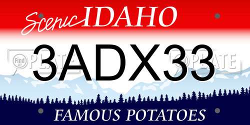 3ADX33 Idaho License Plate