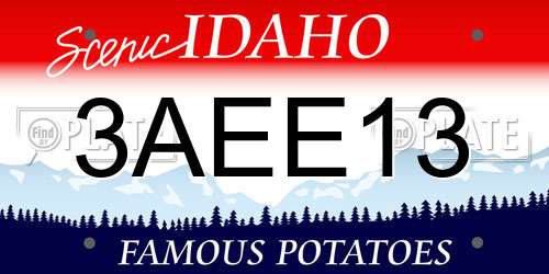 3AEE13 Idaho License Plate