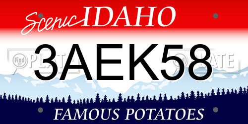 3AEK58 Idaho License Plate