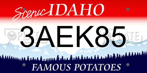 3AEK85 Idaho License Plate