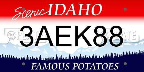 3AEK88 Idaho License Plate