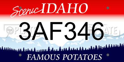 3AF346 Idaho License Plate