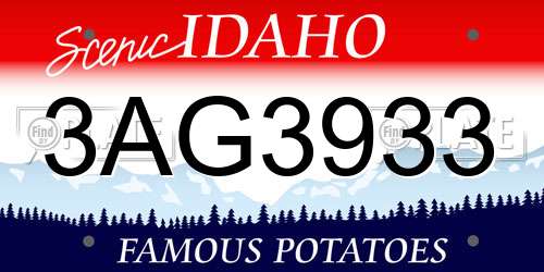 3AG3933 Idaho License Plate