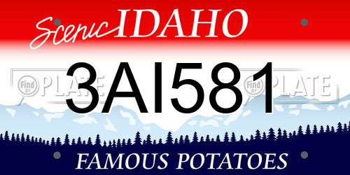 3AI581 Idaho License Plate