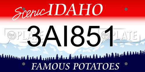 3AI851 Idaho License Plate
