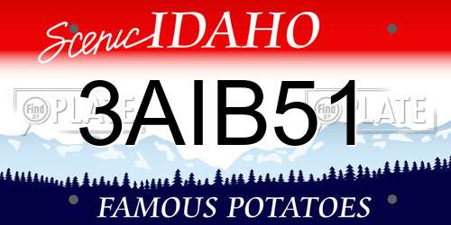 3AIB51 Idaho License Plate