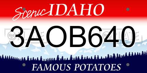 3AOB640 Idaho License Plate