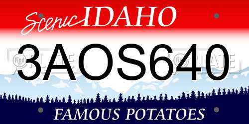 3AOS640 Idaho License Plate