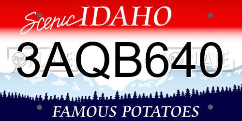 3AQB640 Idaho License Plate