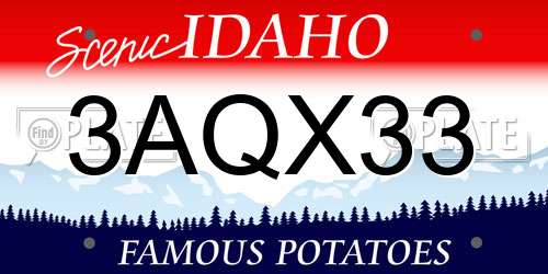 3AQX33 Idaho License Plate