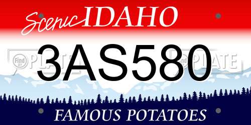 3AS580 Idaho License Plate