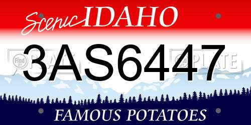 3AS6447 Idaho License Plate