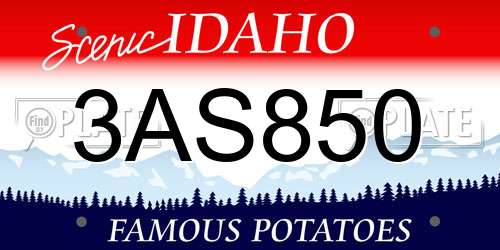 3AS850 Idaho License Plate