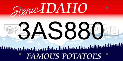 3AS880 Idaho License Plate