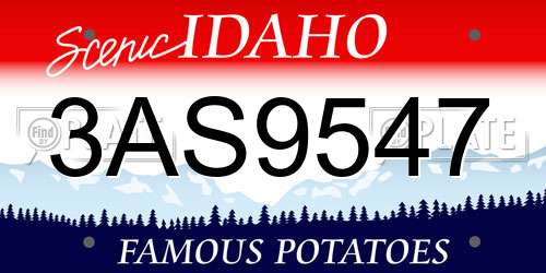 3AS9547 Idaho License Plate