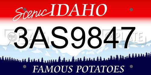 3AS9847 Idaho License Plate