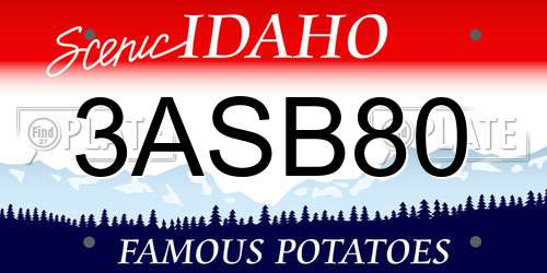 3ASB80 Idaho License Plate