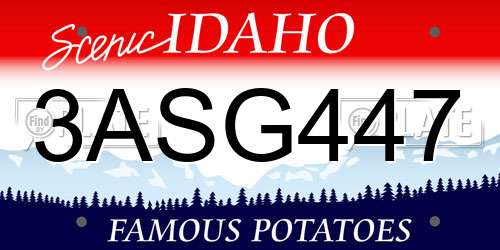 3ASG447 Idaho License Plate