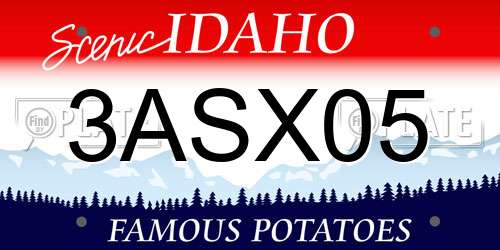 3ASX05 Idaho License Plate