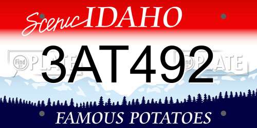3AT492 Idaho License Plate