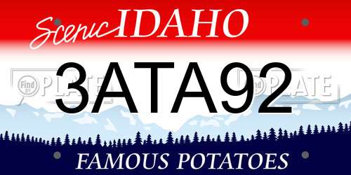 3ATA92 Idaho License Plate