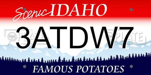 3ATDW7 Idaho License Plate