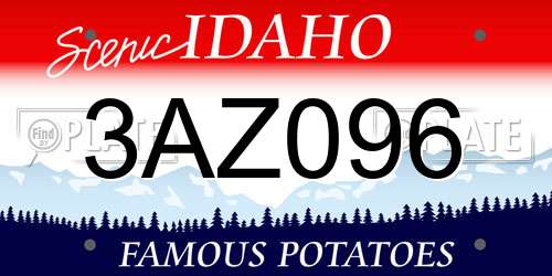 3AZ096 Idaho License Plate