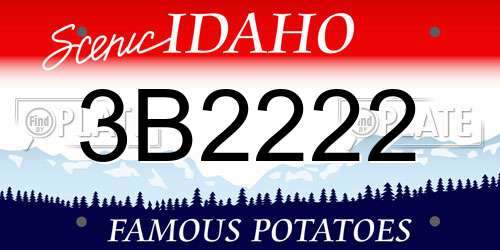 3B2222 Idaho License Plate