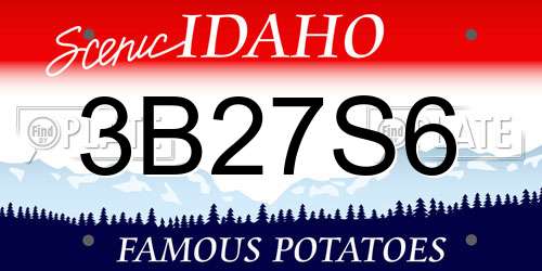 3B27S6 Idaho License Plate