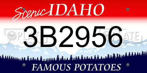 3B2956 Idaho License Plate
