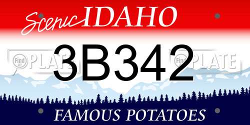 3B342 Idaho License Plate