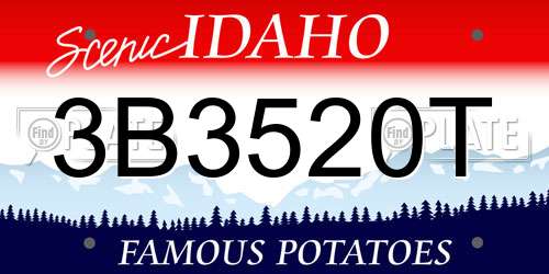 3B3520T Idaho License Plate