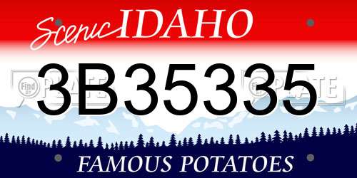 3B35335 Idaho License Plate