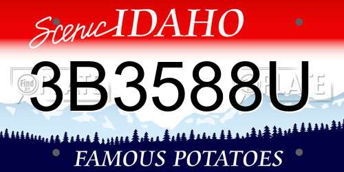 3B3588U Idaho License Plate