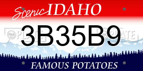 3B35B9 Idaho License Plate