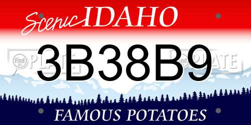 3B38B9 Idaho License Plate