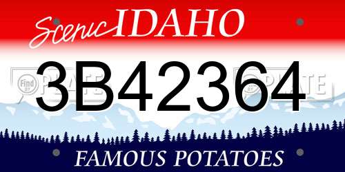 3B42364 Idaho License Plate